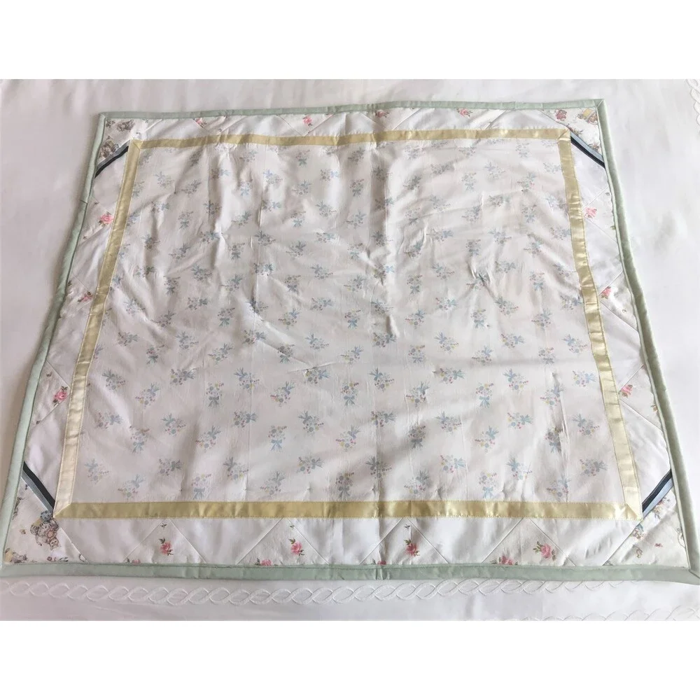 Patchwork Reversible Baby Quilt - 42 x 36 inches - Play Pad for Nursery